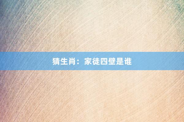 猜生肖：家徒四壁是谁