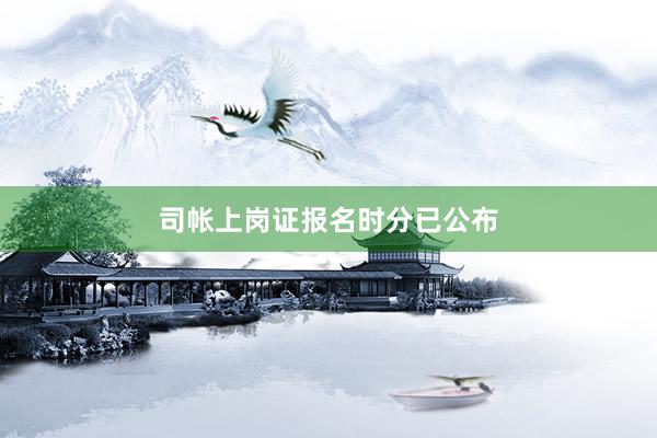 司帐上岗证报名时分已公布