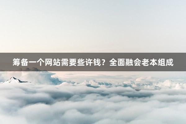 筹备一个网站需要些许钱？全面融会老本组成